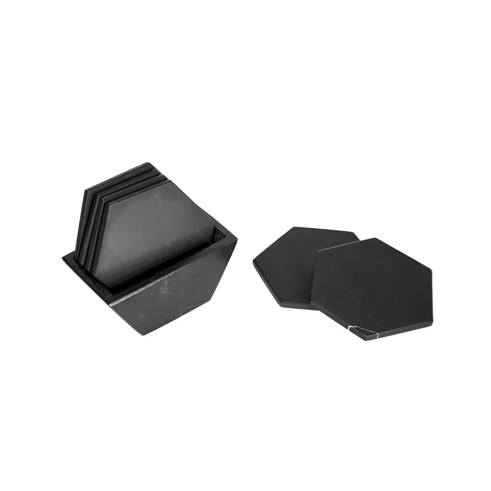 Portavasos Hexagonales Negro