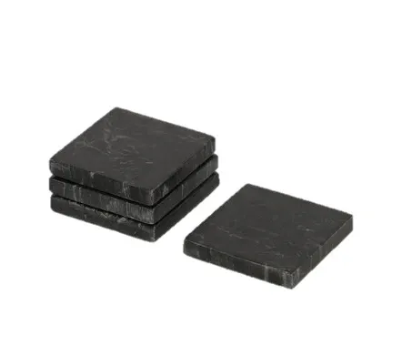 Set de Portavasos Cuadrados (Mármol Negro).webp