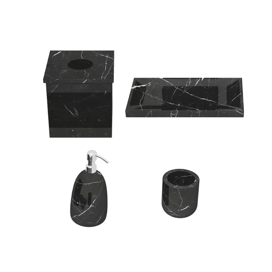 [SETBCHN] Kit de Baño (Mármol Negro)