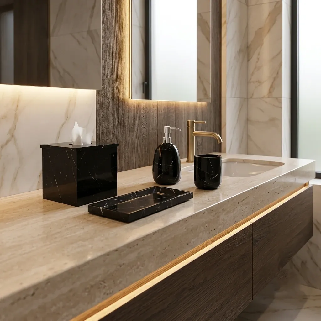 [SETBCHN] Set de Baño Chico (Mármol Negro)