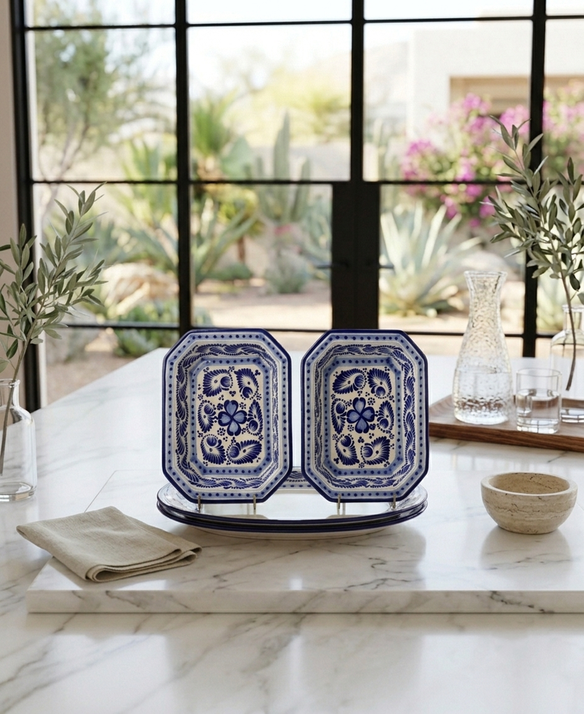 [TAL-PLOC-AZ] Platon Octagonal de Talavera Azul