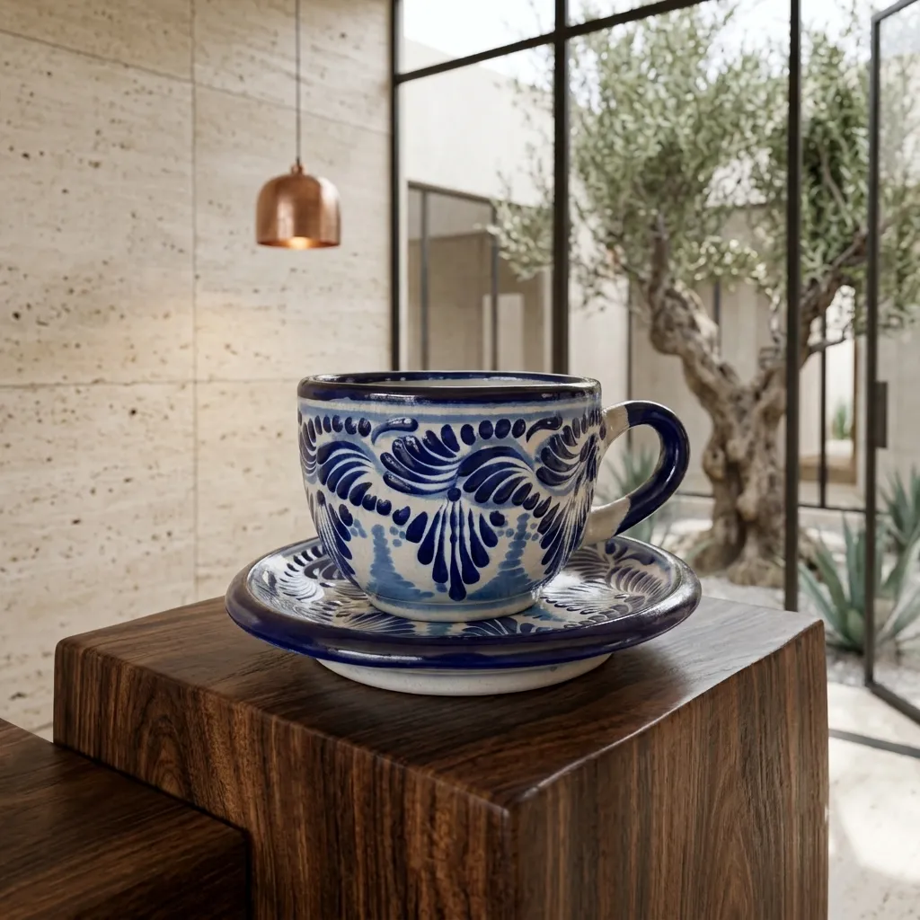 Set de Taza y Plato de Talavera